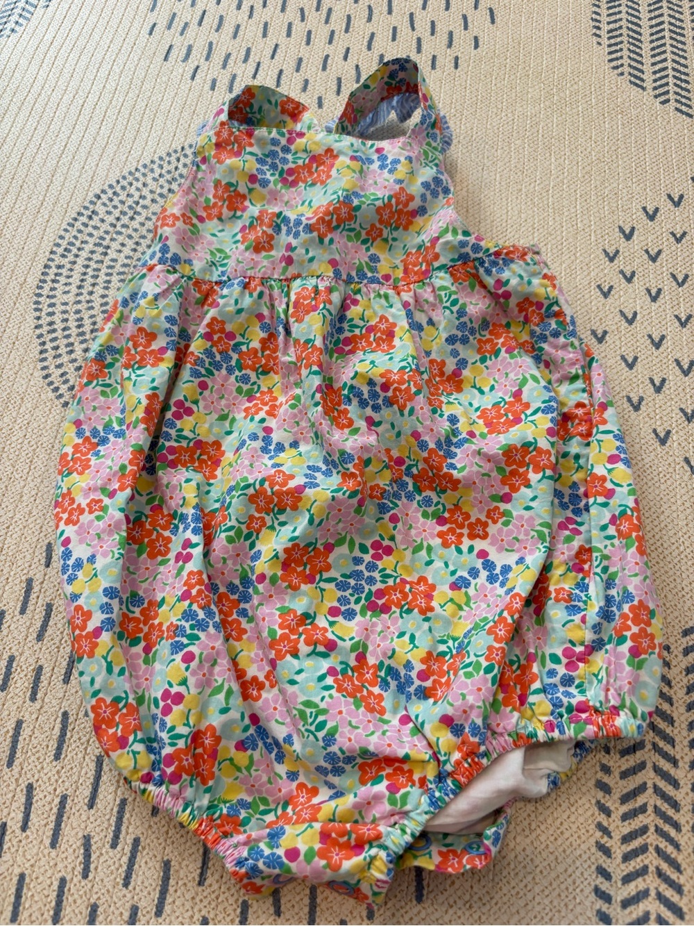 Mini Boden Floral Bubble Romper in Red, Pink, Blue, Yellow, Green